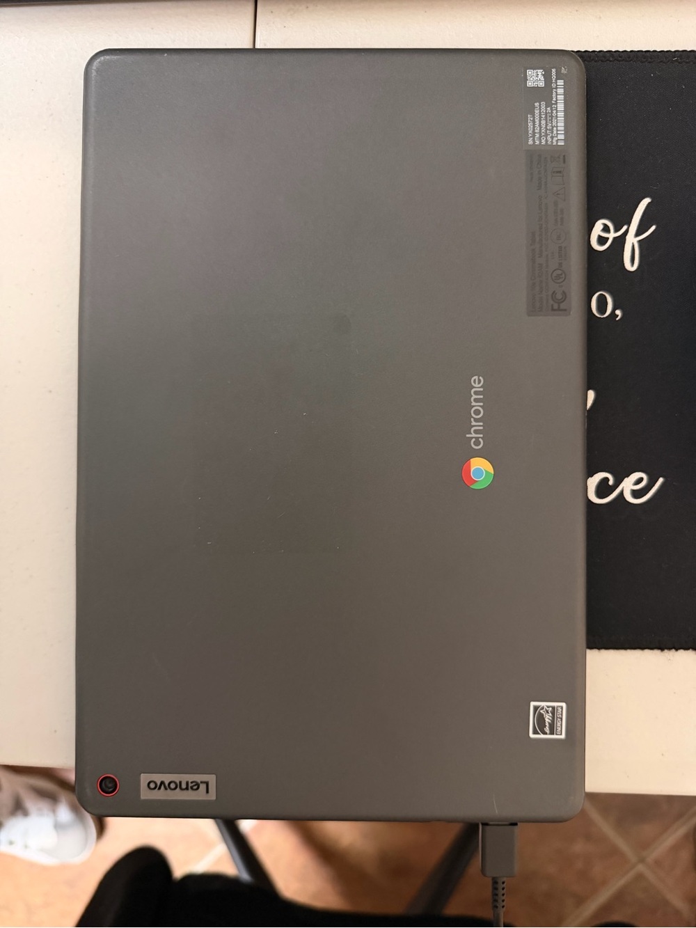 Lenovo Chrome Laptop in Dark Gray with Chrome Logo
